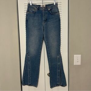 We The Free Siren Flare Leg Snap-Up Detail Denim Jeans Women's Size 26 Preowned